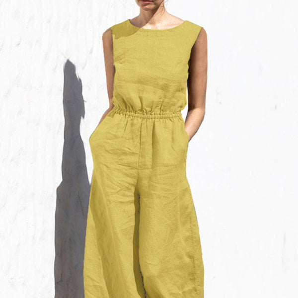 ✨ Chic & Comfy High-Waist Sleeveless Jumpsuit – Casual Loose Fit for Effortless Style ✨