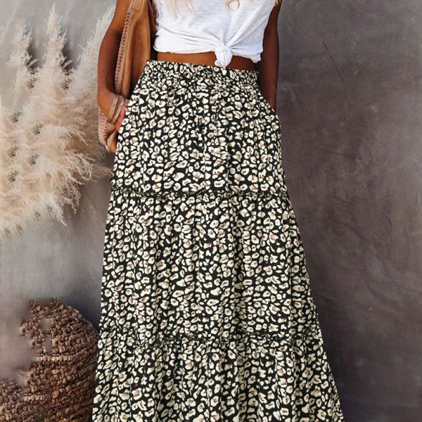 Boho Chic High Waist Maxi Skirt – Flowy, Stylish & Comfy