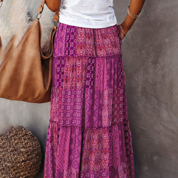 Boho Chic High Waist Maxi Skirt – Flowy, Stylish & Comfy