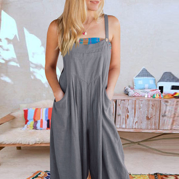 ✨ Chic Linen Wide-Leg Overalls – Comfy, Casual & Stylish Jumpsuit for Women ✨