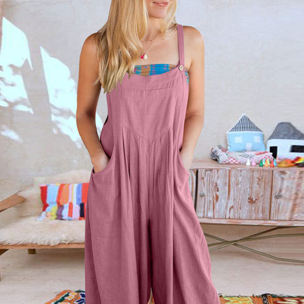 ✨ Chic Linen Wide-Leg Overalls – Comfy, Casual & Stylish Jumpsuit for Women ✨