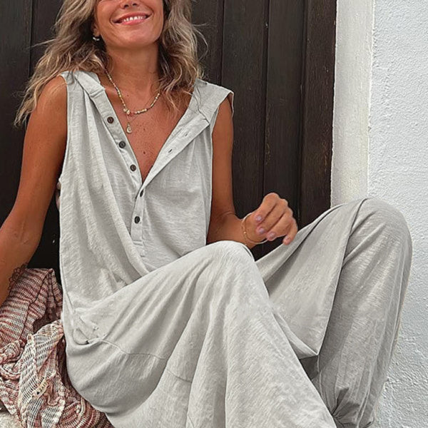 🖤 Chic & Comfy Hooded Sleeveless Jumpsuit – Perfect for Any Occasion 🖤