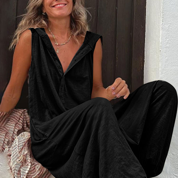 🖤 Chic & Comfy Hooded Sleeveless Jumpsuit – Perfect for Any Occasion 🖤