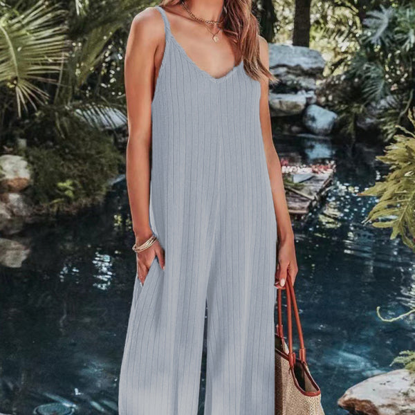 β¨ Chic & Sleek Ribbed Backless Jumpsuit β Casual, Comfy & Stylish for Any Occasion β¨