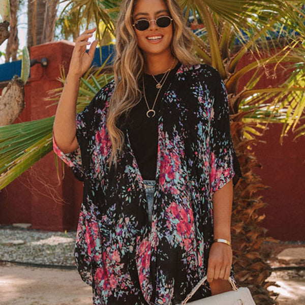 πΈ Chic Printed Chiffon Beach Cover Up Slit Blouse β Vacation Ready βοΈ