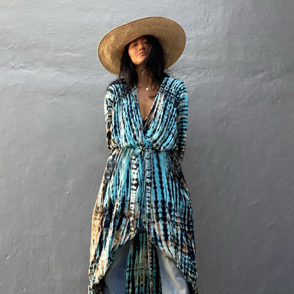 π΄ Chic Tie-Dye Beach Cover-Up Sunscreen Cardigan β Boho Summer Vibes π