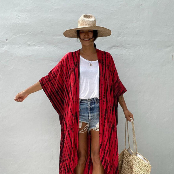 π΄ Chic Tie-Dye Beach Cover-Up Sunscreen Cardigan β Boho Summer Vibes π