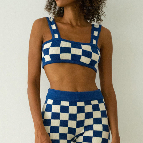 π€ Trendy Checkerboard Camisole and Shorts Set β Cute & Comfy Two-Piece Outfit π€
