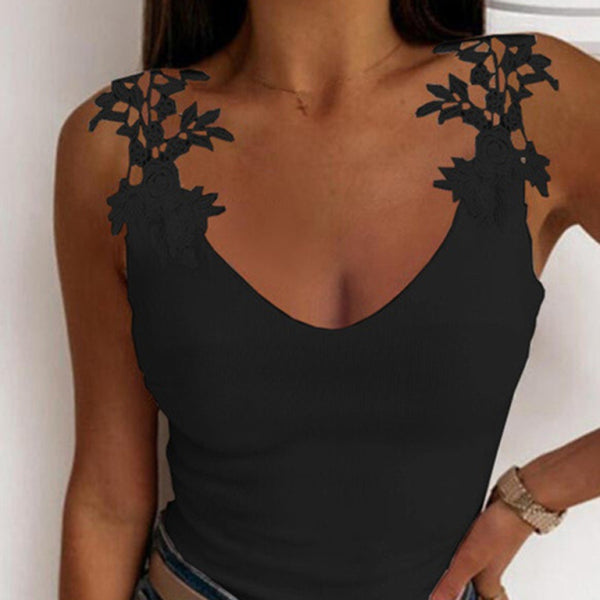 ✨ Summer Lace Tank Top U-Neck – Chic & Comfy Sleeveless Vest ✨