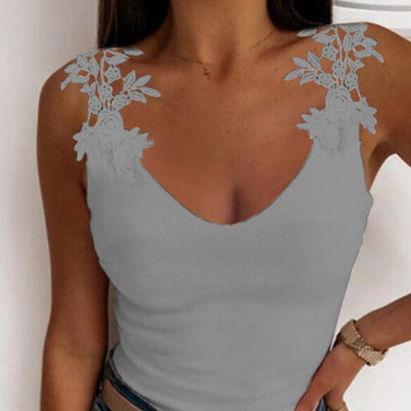 ✨ Summer Lace Tank Top U-Neck – Chic & Comfy Sleeveless Vest ✨