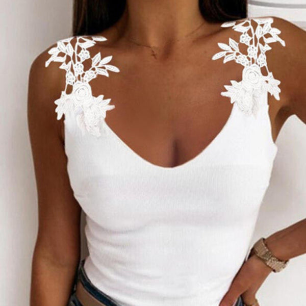 ✨ Summer Lace Tank Top U-Neck – Chic & Comfy Sleeveless Vest ✨