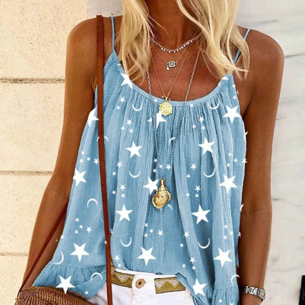β¨ Trendy V-Neck Star Print Camisole β Chic, Lightweight & Perfect for Summer βοΈ