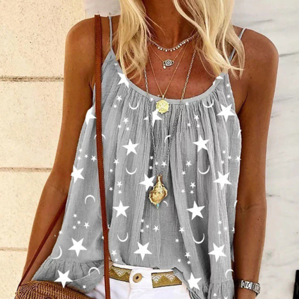 β¨ Trendy V-Neck Star Print Camisole β Chic, Lightweight & Perfect for Summer βοΈ