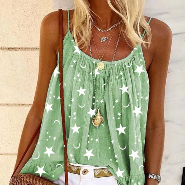 β¨ Trendy V-Neck Star Print Camisole β Chic, Lightweight & Perfect for Summer βοΈ