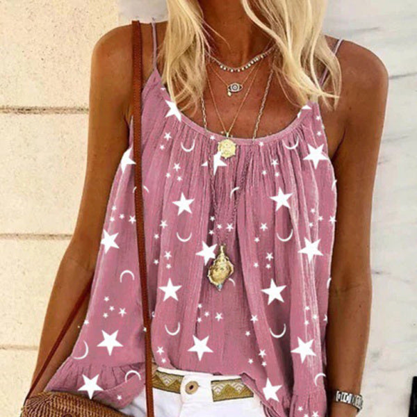 β¨ Trendy V-Neck Star Print Camisole β Chic, Lightweight & Perfect for Summer βοΈ