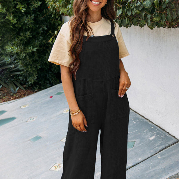 π€ Chic & Comfy Loose Fit Jumpsuit β Casual Square Neck Suspender Romper π