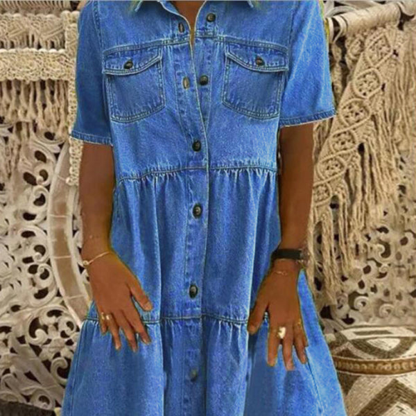 β¨ Chic Lapel Button Midi Dress β Effortless Style for Any Occasion β¨