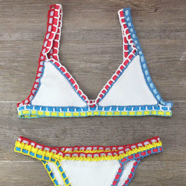 π©· Hand-Crocheted Bikini Set Knit Swimsuit β Boho Beachwear Must-Have βοΈ
