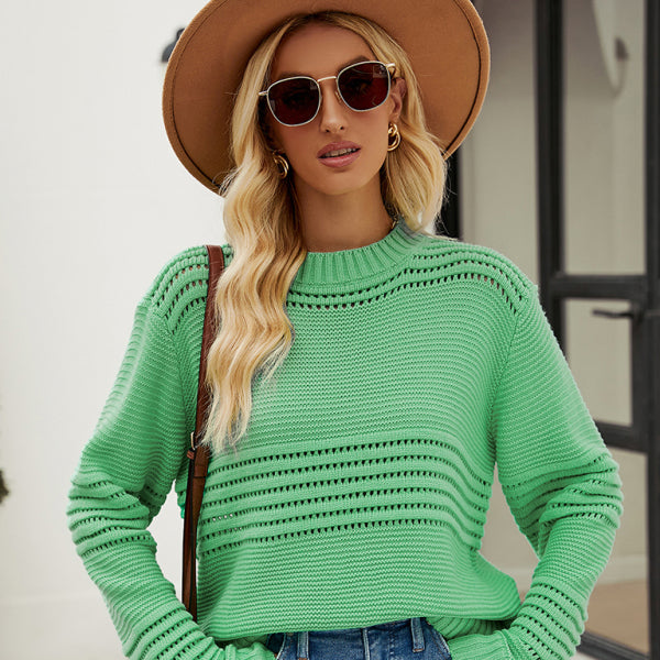 π§‘ Trendy Striped Knit Sweater Women's Pullover Cozy Fall Winter Fashion β¨