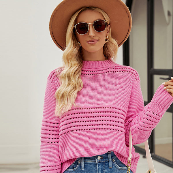 π§‘ Trendy Striped Knit Sweater Women's Pullover Cozy Fall Winter Fashion β¨