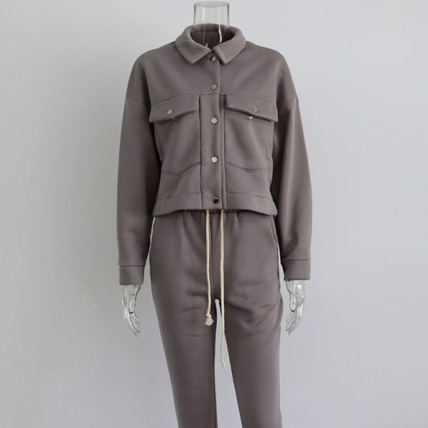 🔥 Chic & Cozy Women's Two-Piece Suit – Long Sleeve Jacket & Casual Trousers for Effortless Style 🔥