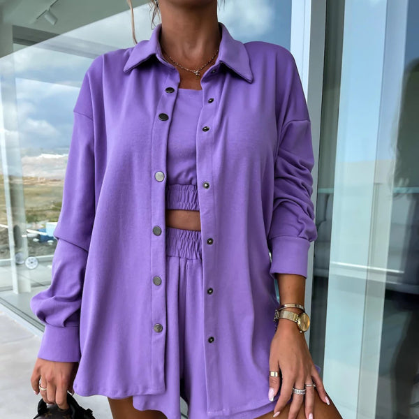 ✨ Chic 3-Piece Shorts Set – Casual & Stylish Outfit for Any Season ✨