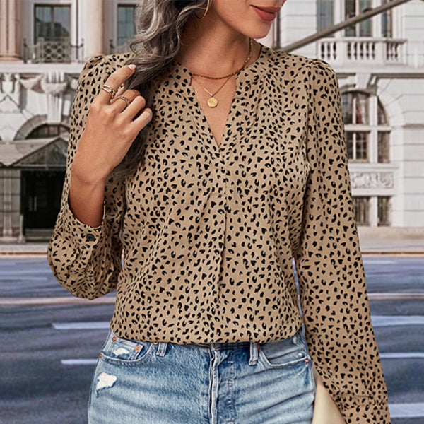 π€ Chic Leopard Print Blouse Long Sleeve β Trendy & Elegant for Any Occasion π€