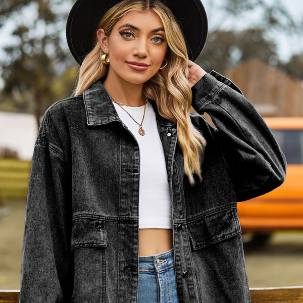 π₯ Retro Chic Denim Jacket β Classic Loose Fit, All-Season Casual Vibes π₯