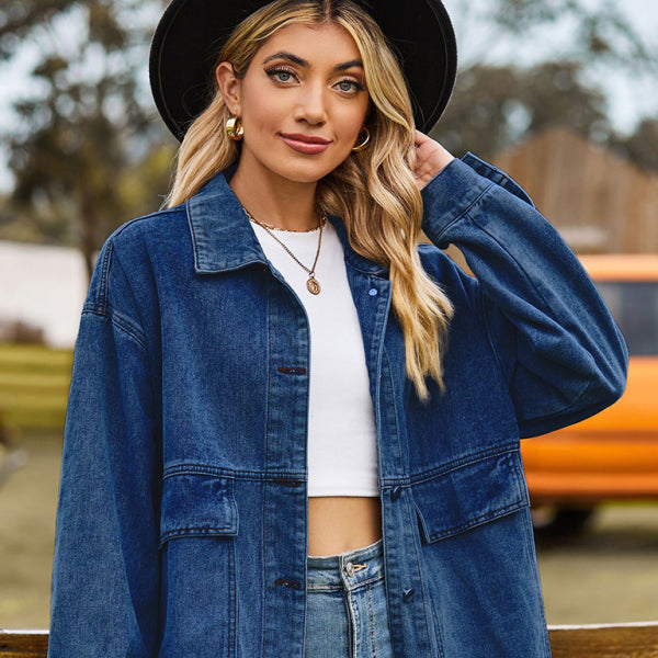π₯ Retro Chic Denim Jacket β Classic Loose Fit, All-Season Casual Vibes π₯