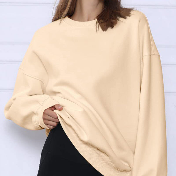 ποΈ Cozy Chic Loose Fit Fleece Sweatshirt β Casual Pullover for Everyday Style β¨