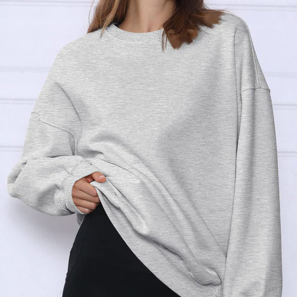 ποΈ Cozy Chic Loose Fit Fleece Sweatshirt β Casual Pullover for Everyday Style β¨