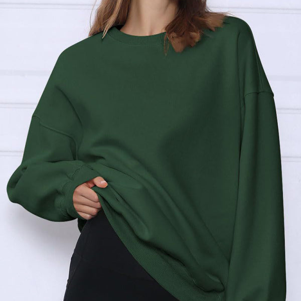 ποΈ Cozy Chic Loose Fit Fleece Sweatshirt β Casual Pullover for Everyday Style β¨