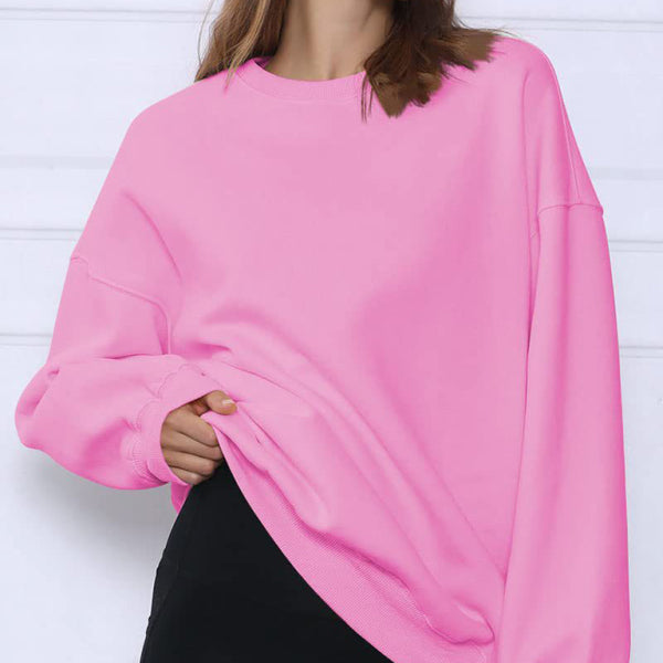 ποΈ Cozy Chic Loose Fit Fleece Sweatshirt β Casual Pullover for Everyday Style β¨