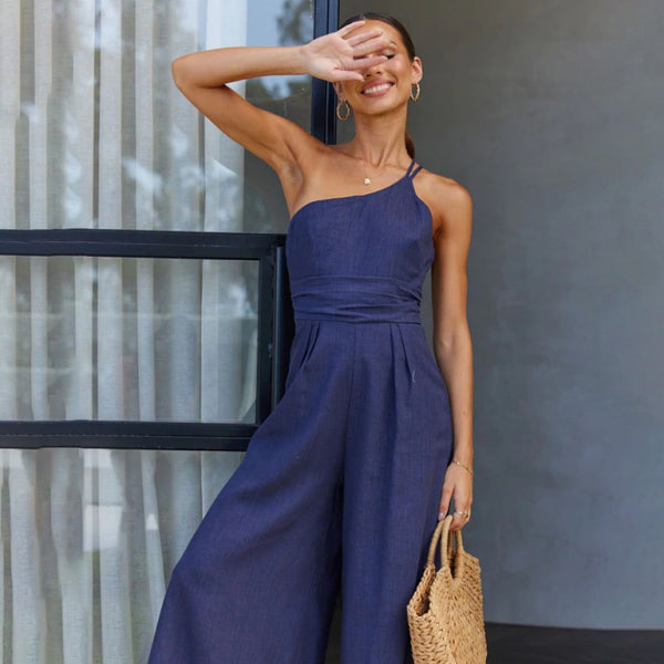 🔥 Effortless Chic Wide-Leg Jumpsuit – Sleeveless, Backless & Breezy Vibes 🔥