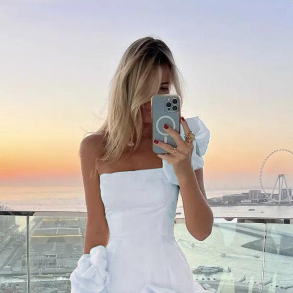 🖤 One-Shoulder Ruffle Dress – Slim Fit, Chic & Stylish for Any Occasion 🤍