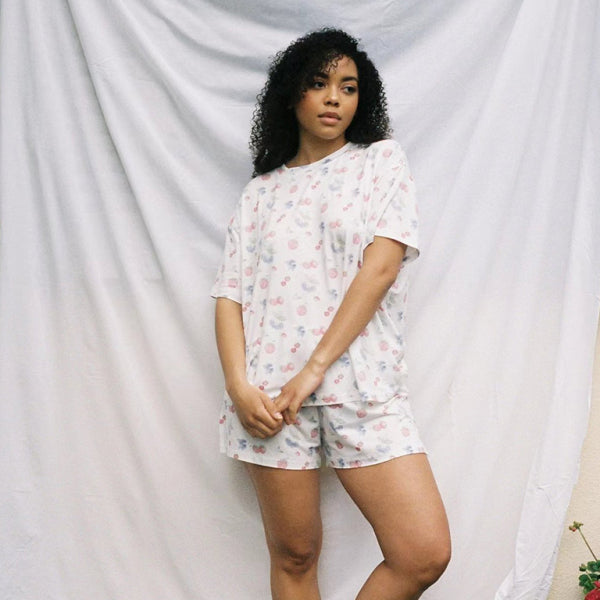 ποΈ Chic Printed Pajama Set Short Sleeve Loose Fit Comfy Loungewear for Women β¨