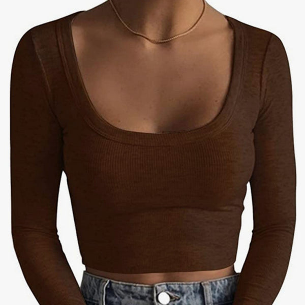 ✨ Trendy Slim Fit Crop Top Long Sleeve – Chic & Stylish Essentials ✨