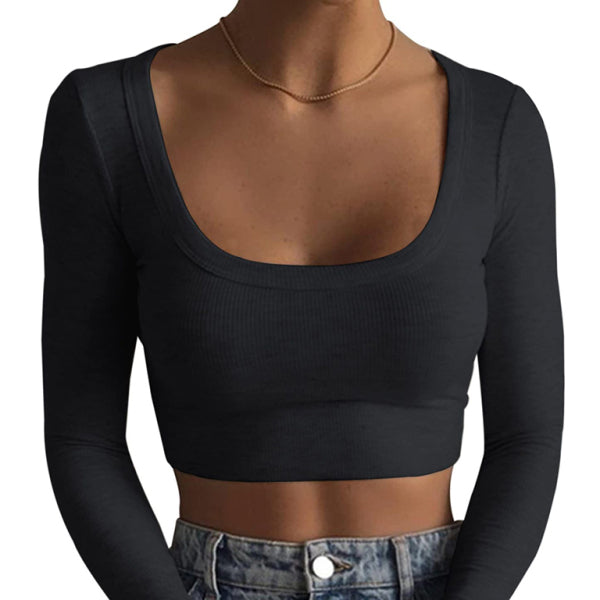 ✨ Trendy Slim Fit Crop Top Long Sleeve – Chic & Stylish Essentials ✨