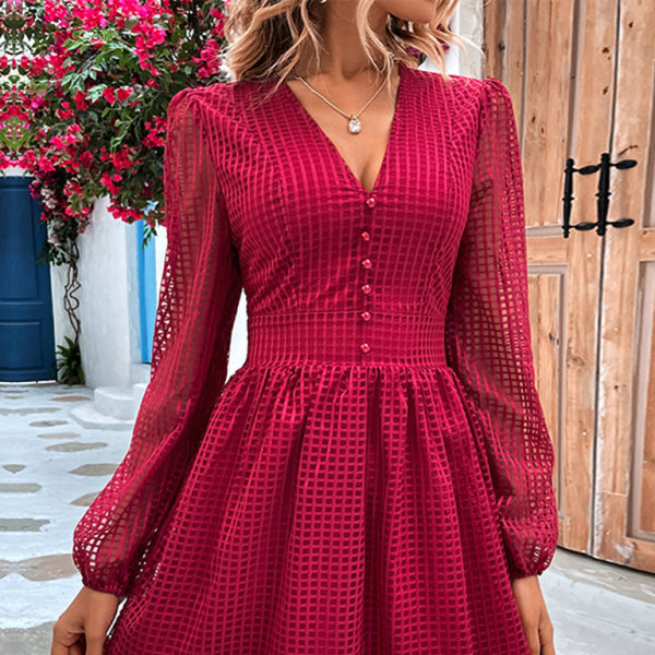 ✨ Flirty & Chic A-Line V-Neck Mini Dress – Perfect Hot Girl Look ✨