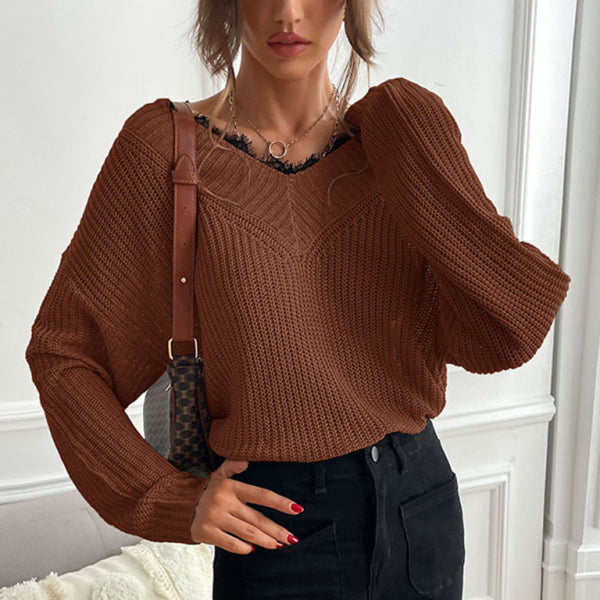 π§‘ Cozy Chic Lace Knit Sweater β Stylish Patchwork Pullover for Fall & Winter π§‘