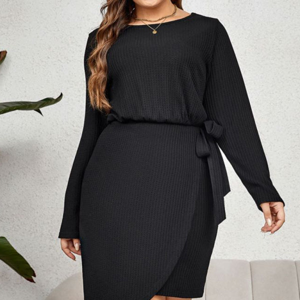 π€ Plus Size Waist-Tie Slim Dress β Chic, Flattering & Effortless Style β¨