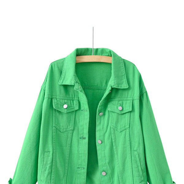 π¦ Trendy Oversized Colorful Denim Jacket for Women β Chic & Stylish π