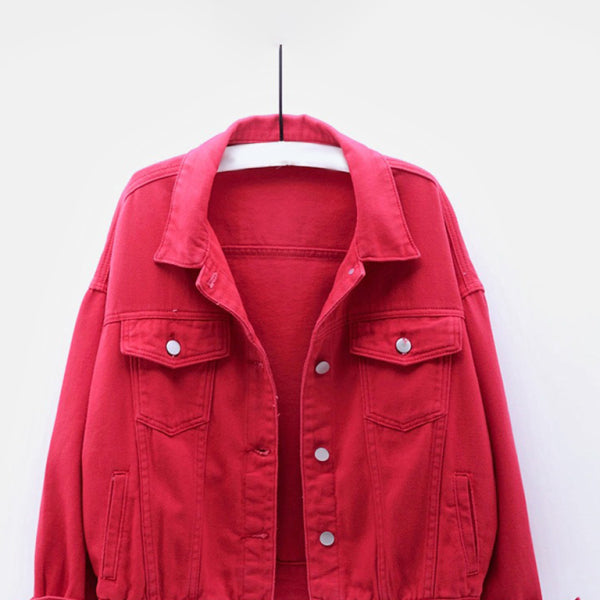 π¦ Trendy Oversized Colorful Denim Jacket for Women β Chic & Stylish π