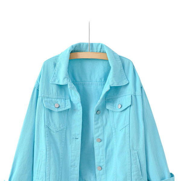 π¦ Trendy Oversized Colorful Denim Jacket for Women β Chic & Stylish π