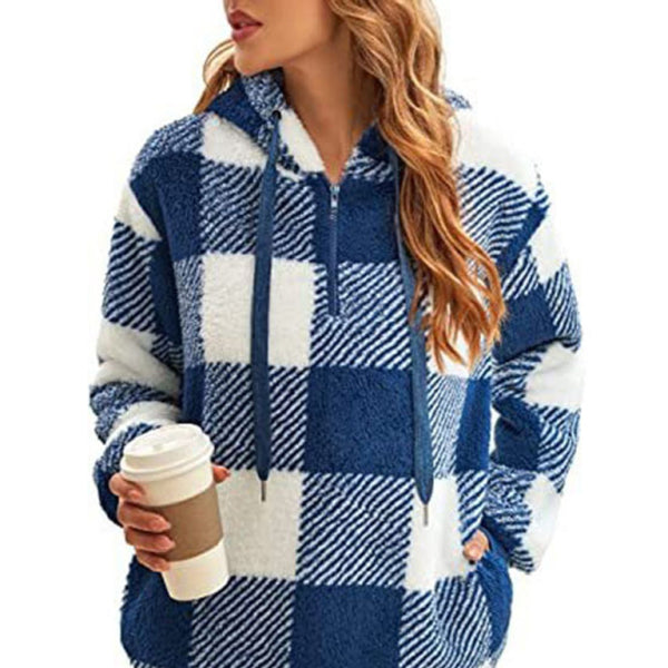 π§₯ Cozy Plaid Hooded Sweatshirt for Women β Fall Winter Must-Have β¨