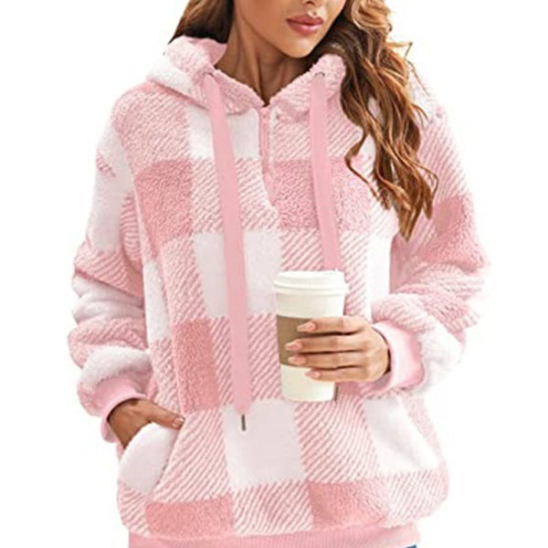 π§₯ Cozy Plaid Hooded Sweatshirt for Women β Fall Winter Must-Have β¨