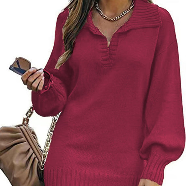 🧡 Cozy Chic Knit Sweater Dress – Trendy Long Sleeve Pullover for Any Season 💫