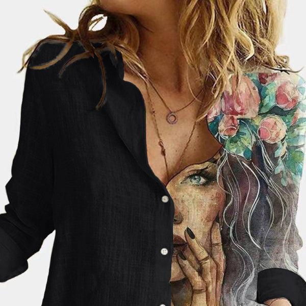 π¦ Chic Printed Animal and Plant Long Sleeve Shirt Stylish Casual Top πΏ