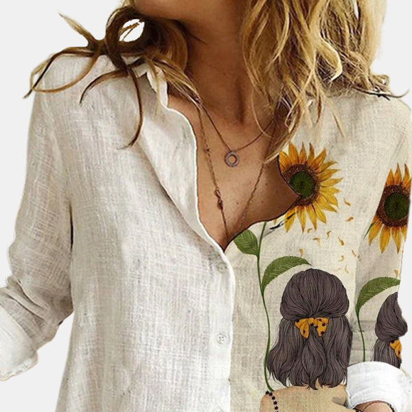 π¦ Chic Printed Animal and Plant Long Sleeve Shirt Stylish Casual Top πΏ