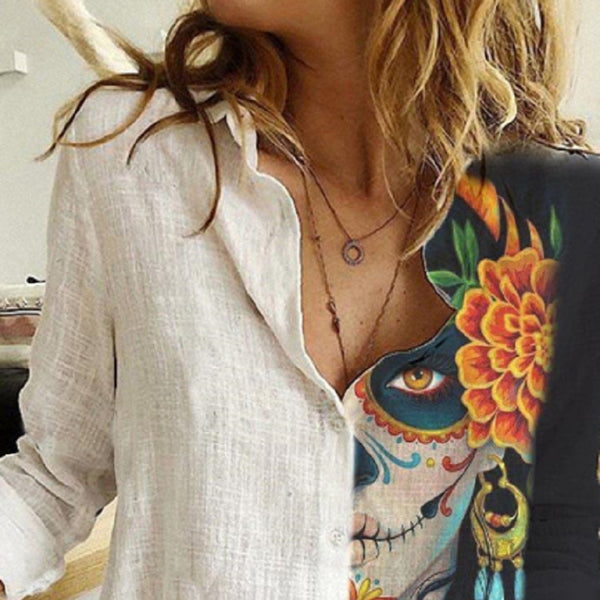 π¦ Chic Printed Animal and Plant Long Sleeve Shirt Stylish Casual Top πΏ